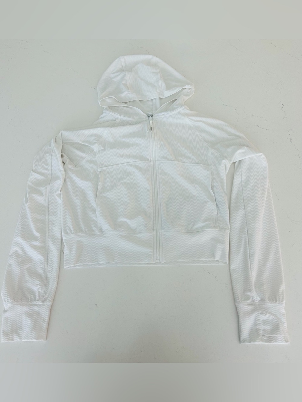 Athleta Girl White Hooded Zip Jacket